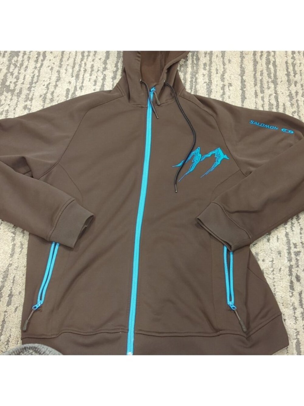 Salomon Brown and Blue full zip hoodie
